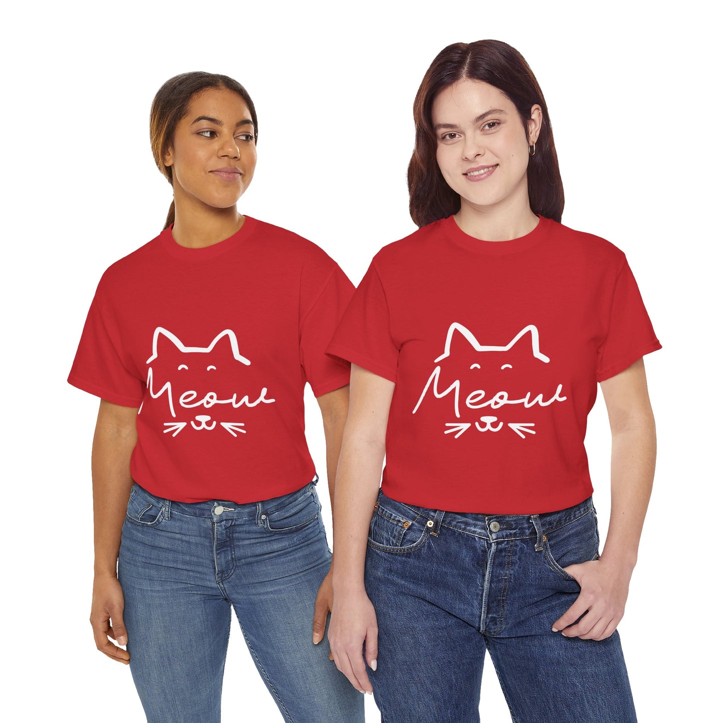 Meow Cat Tee — Cute Handwritten Cat Graphic T-Shirt