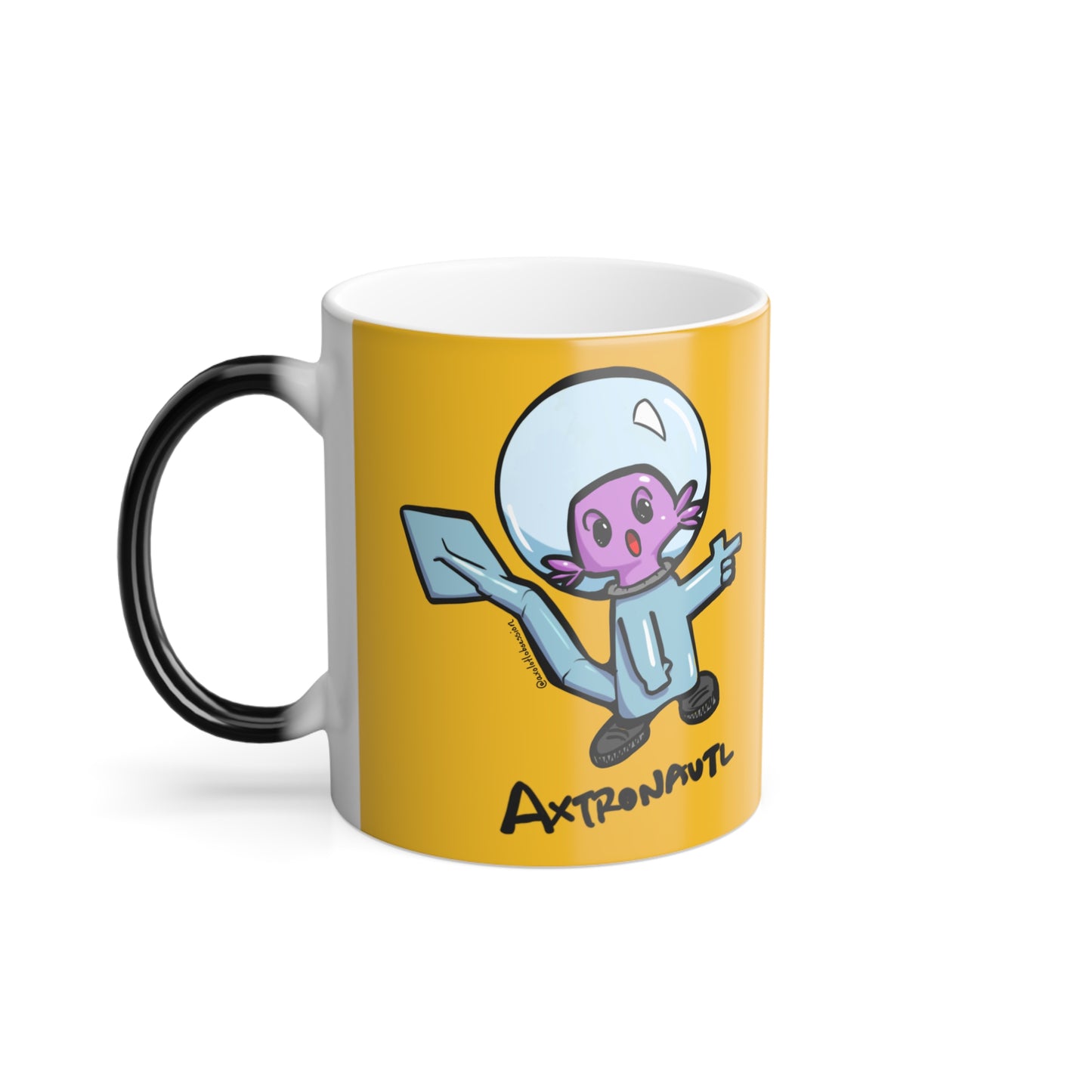 Color Morphing Mug — Cute Astronaut Axolotl Design, 11oz