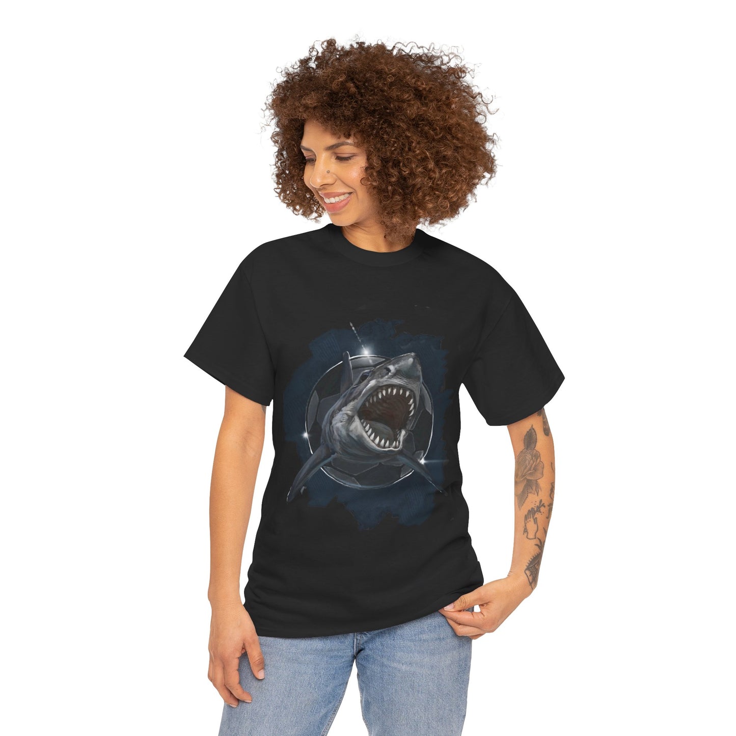 Fearsome Shark Soccer Ball Unisex Tee Shirt