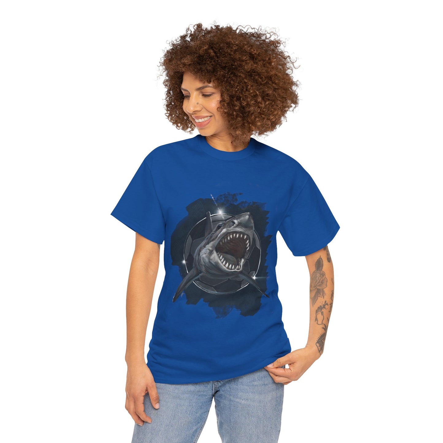 Fearsome Shark Soccer Ball Unisex Tee Shirt