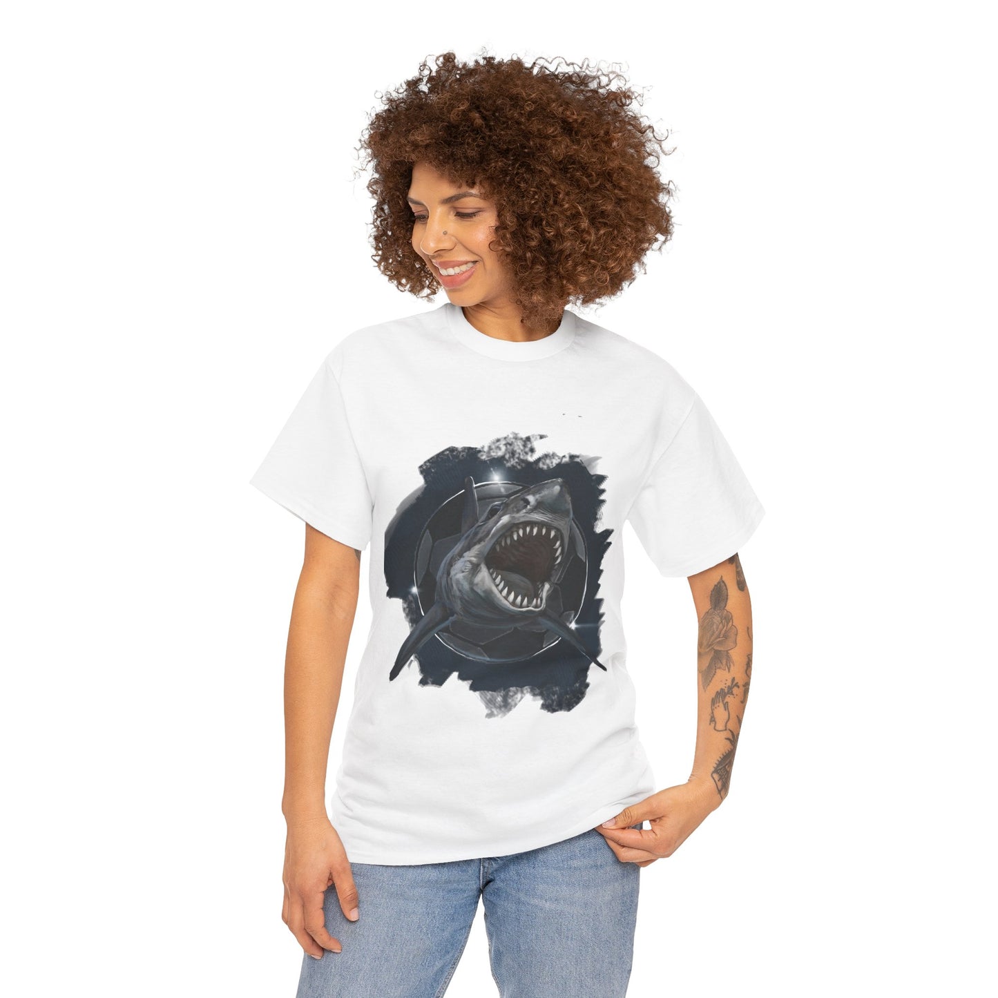 Fearsome Shark Soccer Ball Unisex Tee Shirt