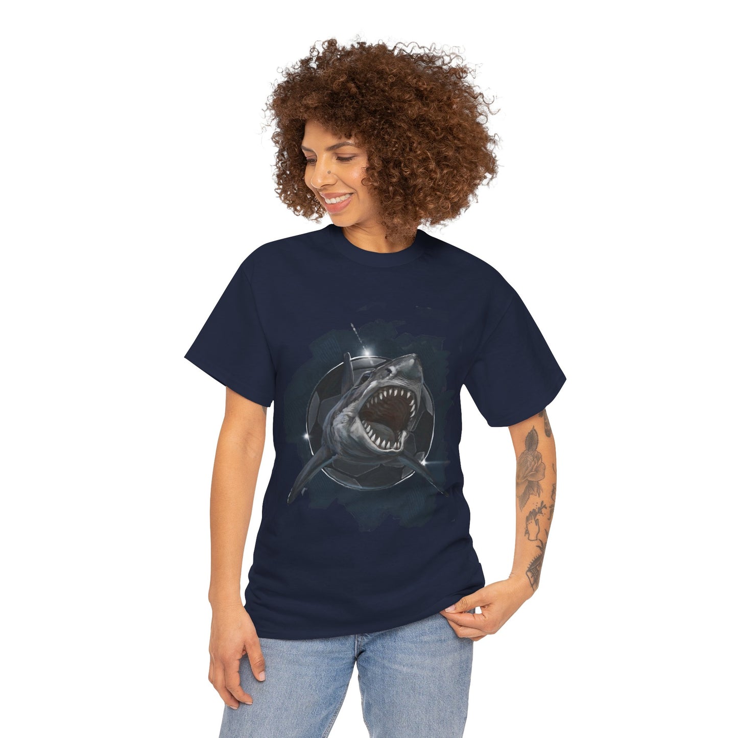Fearsome Shark Soccer Ball Unisex Tee Shirt