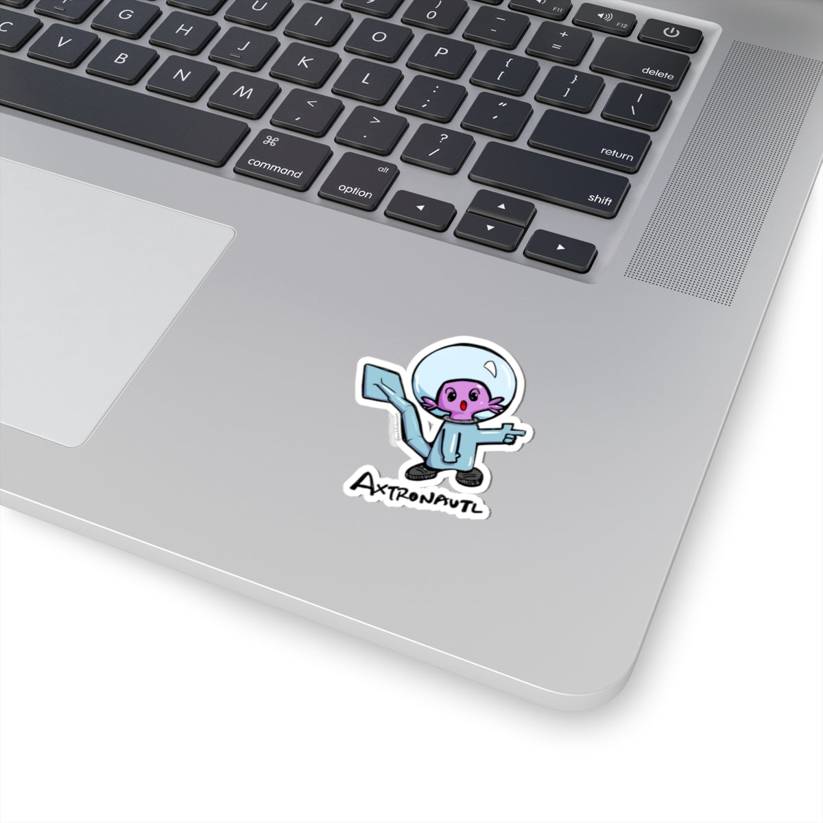 Axtronautl Axolotl Astronaut Sticker — Cute Purple Space Character Kiss-Cut Vinyl