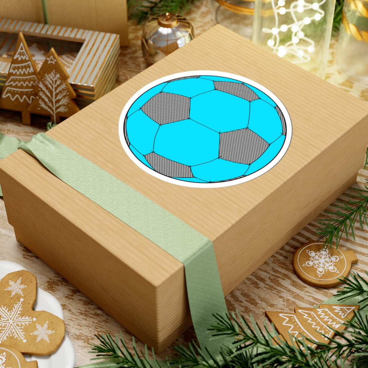 Blue Soccer Ball Sticker — Kiss-Cut Vinyl Decal for Laptops, Water Bottles & Gear