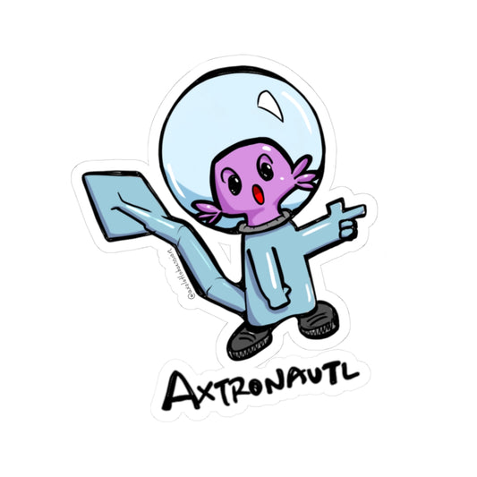Axtronautl Axolotl Astronaut Sticker — Cute Purple Space Character Kiss-Cut Vinyl