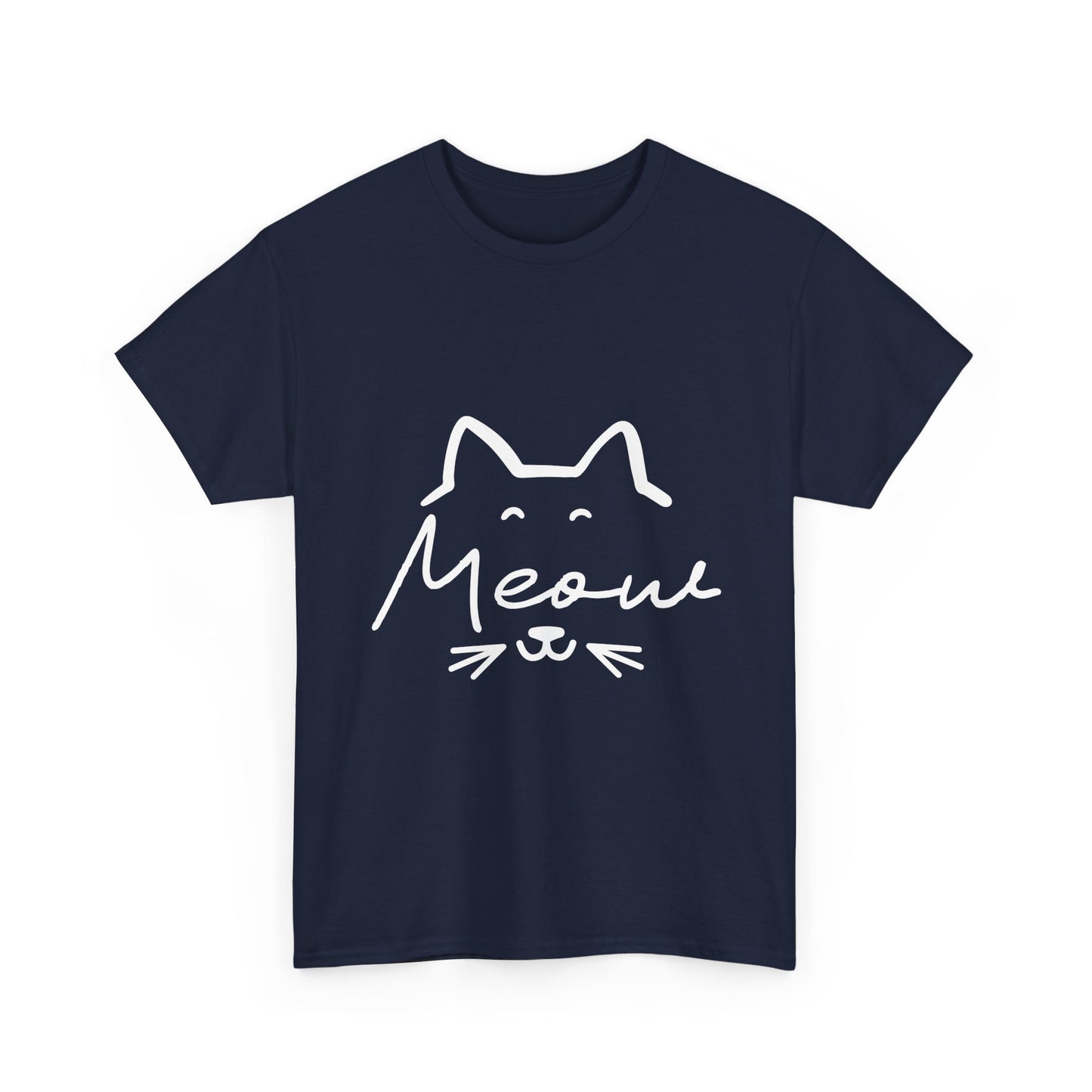 Meow Cat Tee — Cute Handwritten Cat Graphic T-Shirt