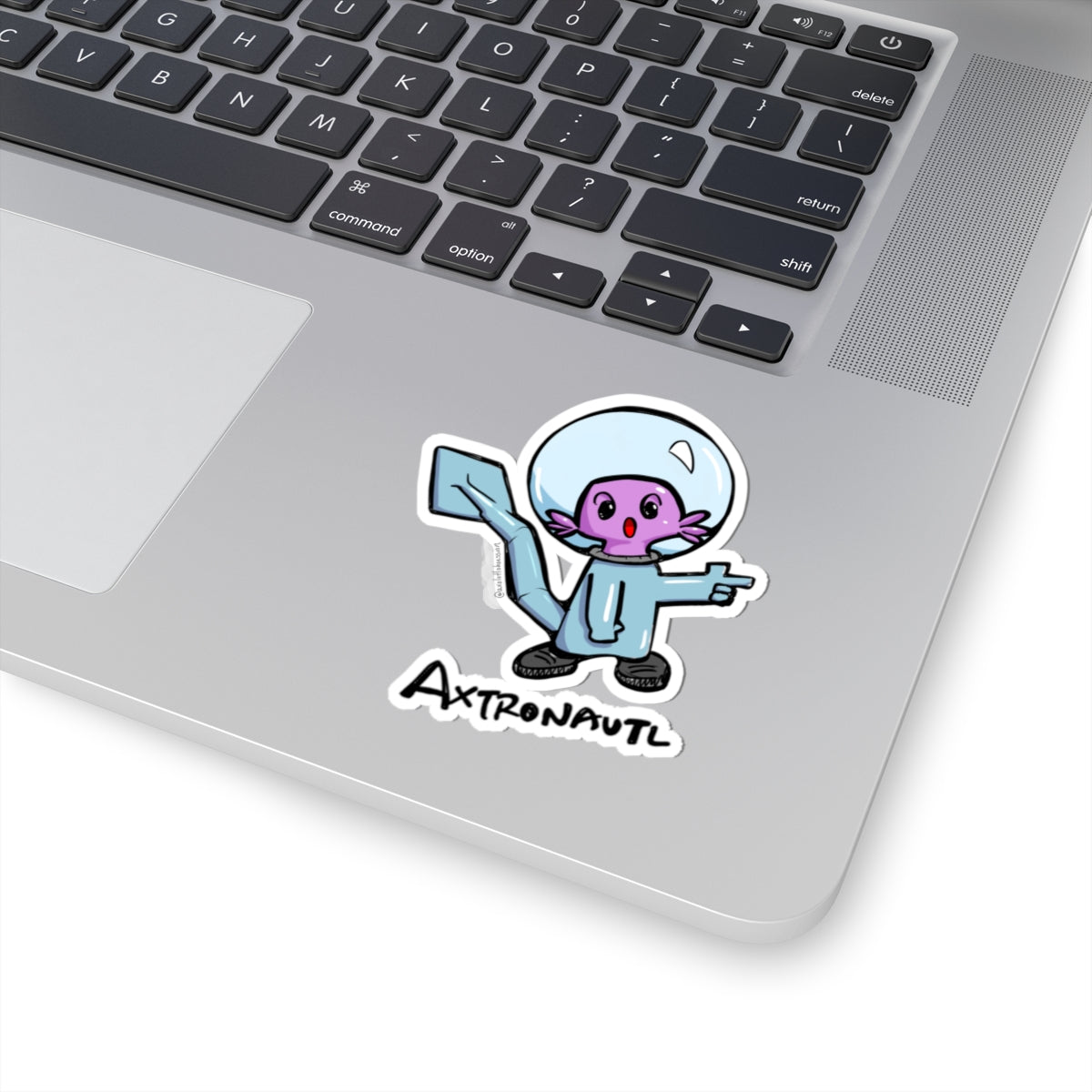 Axtronautl Axolotl Astronaut Sticker — Cute Purple Space Character Kiss-Cut Vinyl