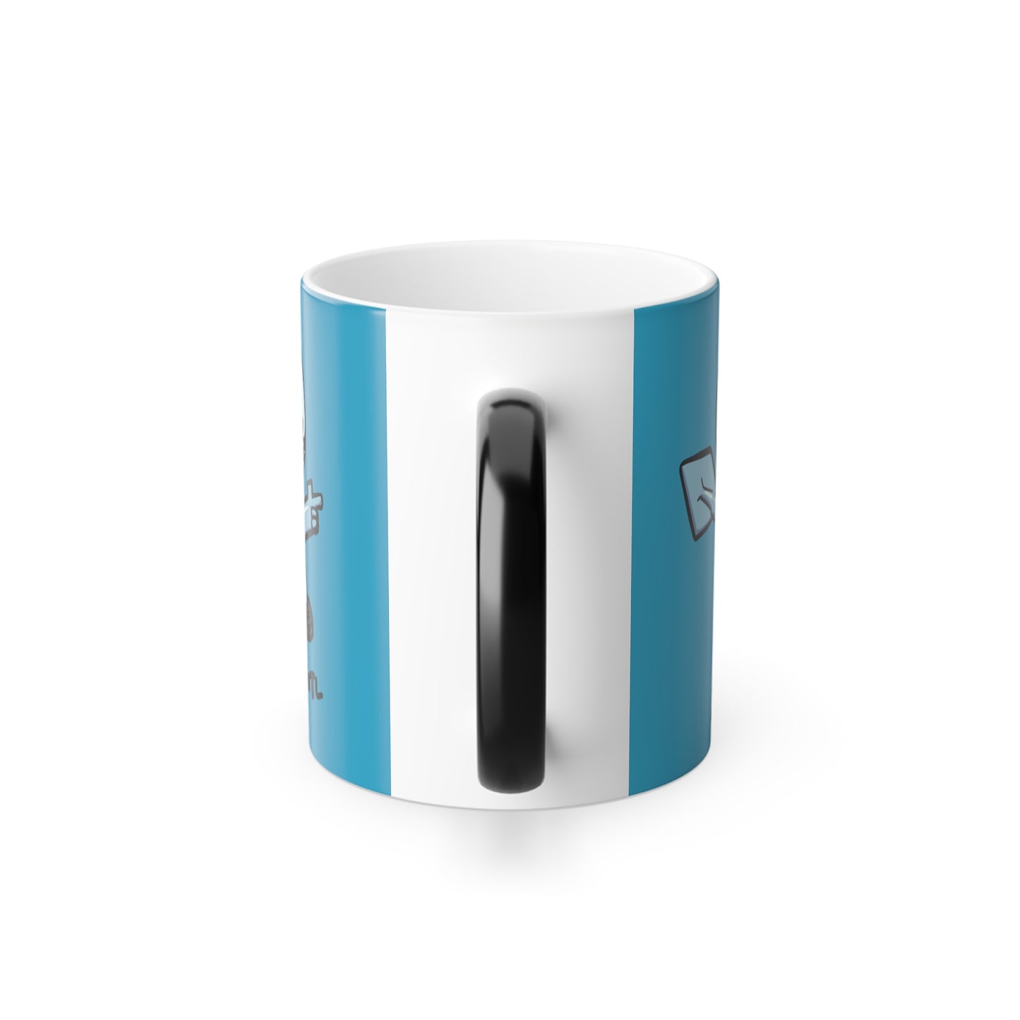 Color Morphing Mug — Cute Astronaut Axolotl Design, Turquoise, 11oz
