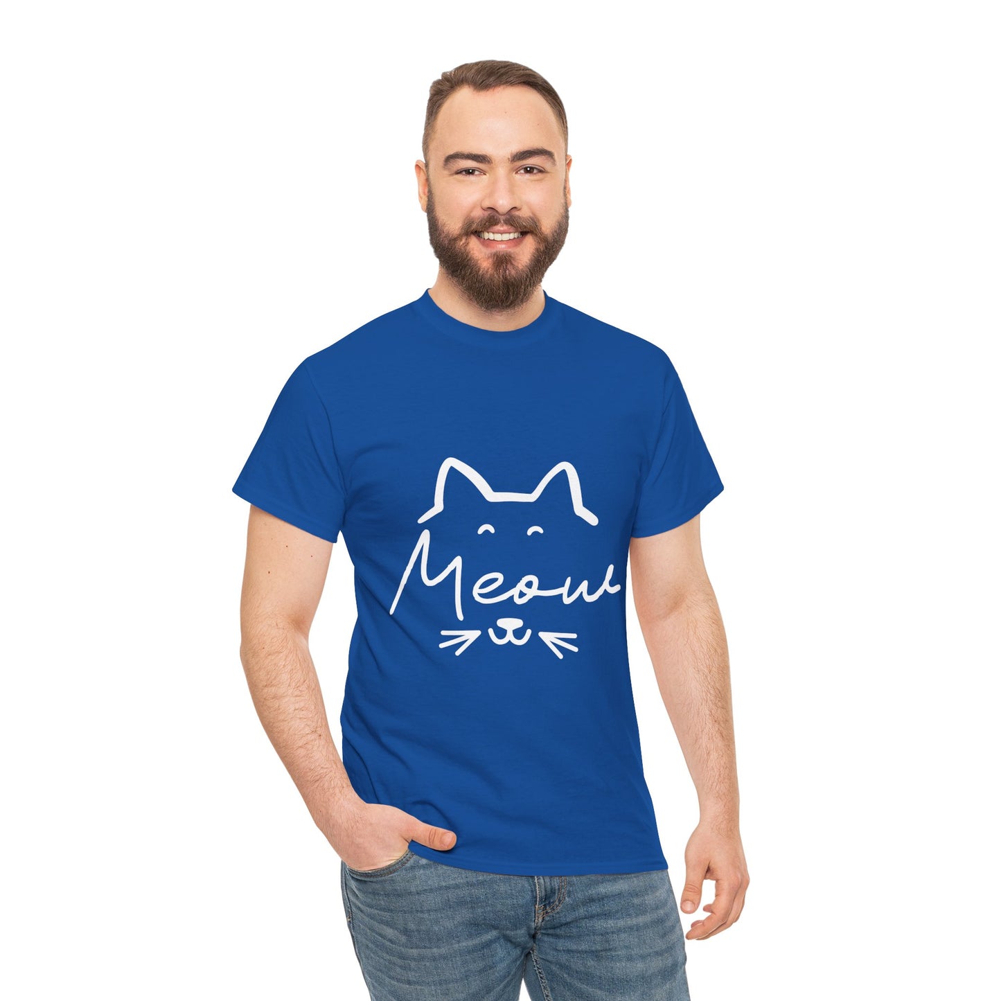 Meow Cat Tee — Cute Handwritten Cat Graphic T-Shirt