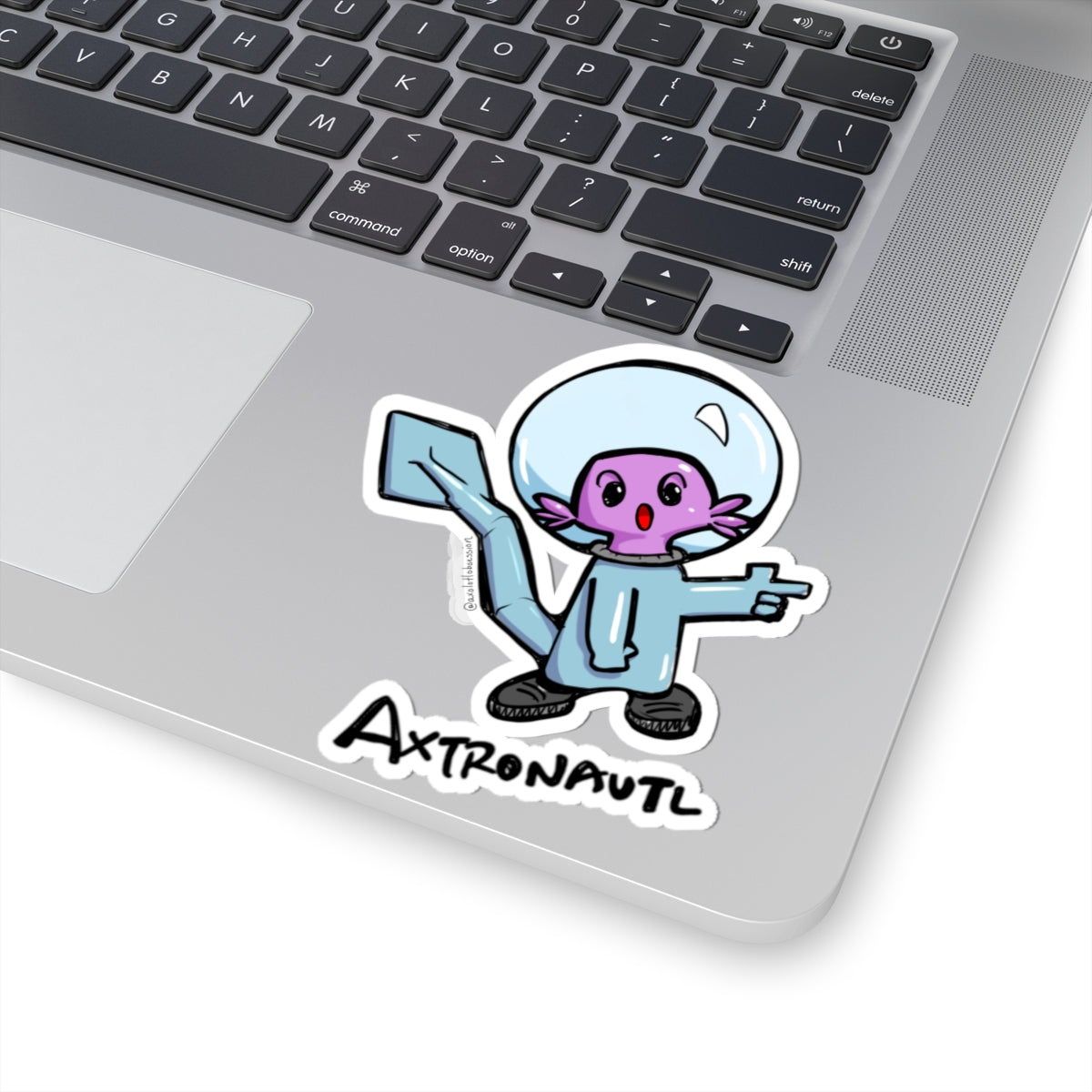 Axtronautl Axolotl Astronaut Sticker — Cute Purple Space Character Kiss-Cut Vinyl