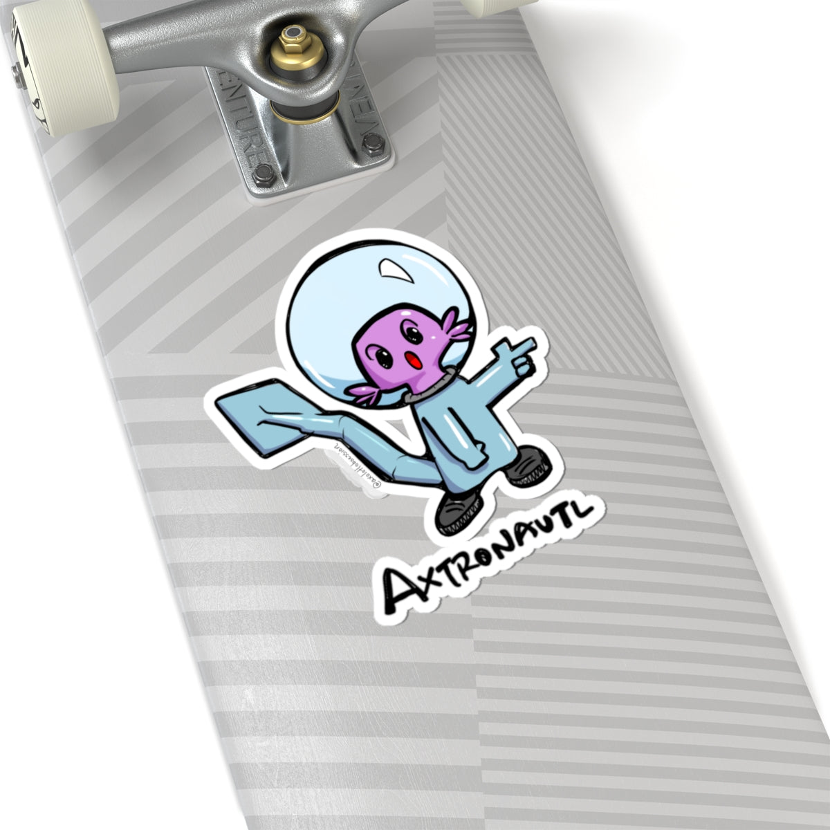 Axtronautl Axolotl Astronaut Sticker — Cute Purple Space Character Kiss-Cut Vinyl