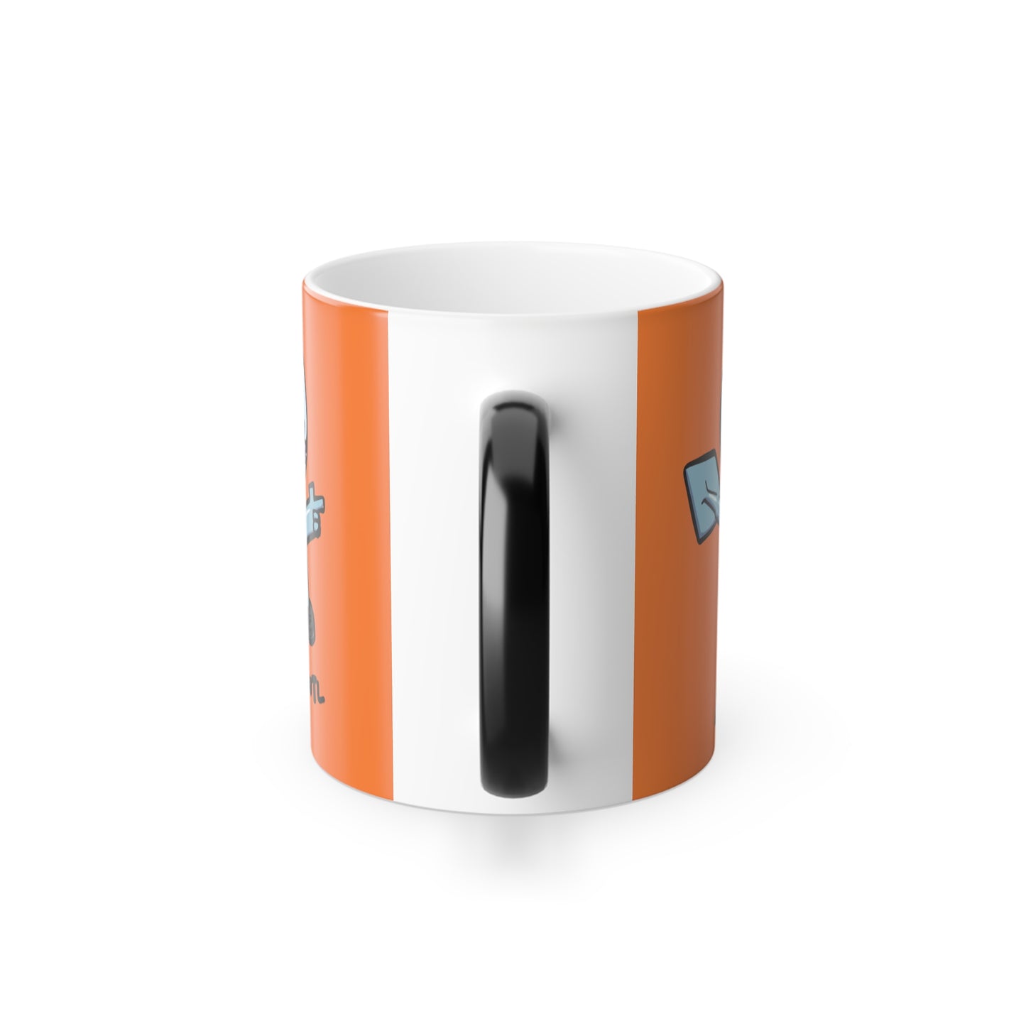 Color Morphing Mug — Cute Astronaut Axolotl Design, Orange, 11oz