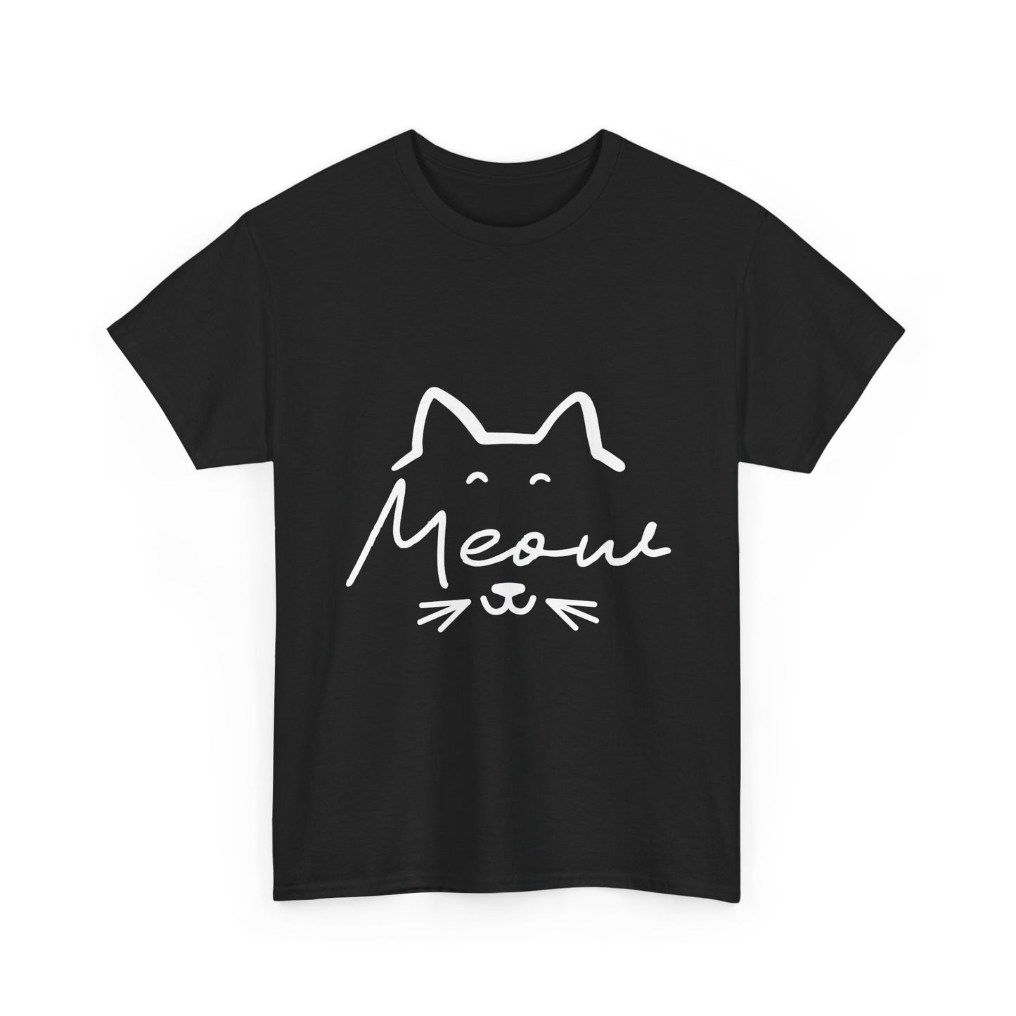 Meow Cat Tee — Cute Handwritten Cat Graphic T-Shirt
