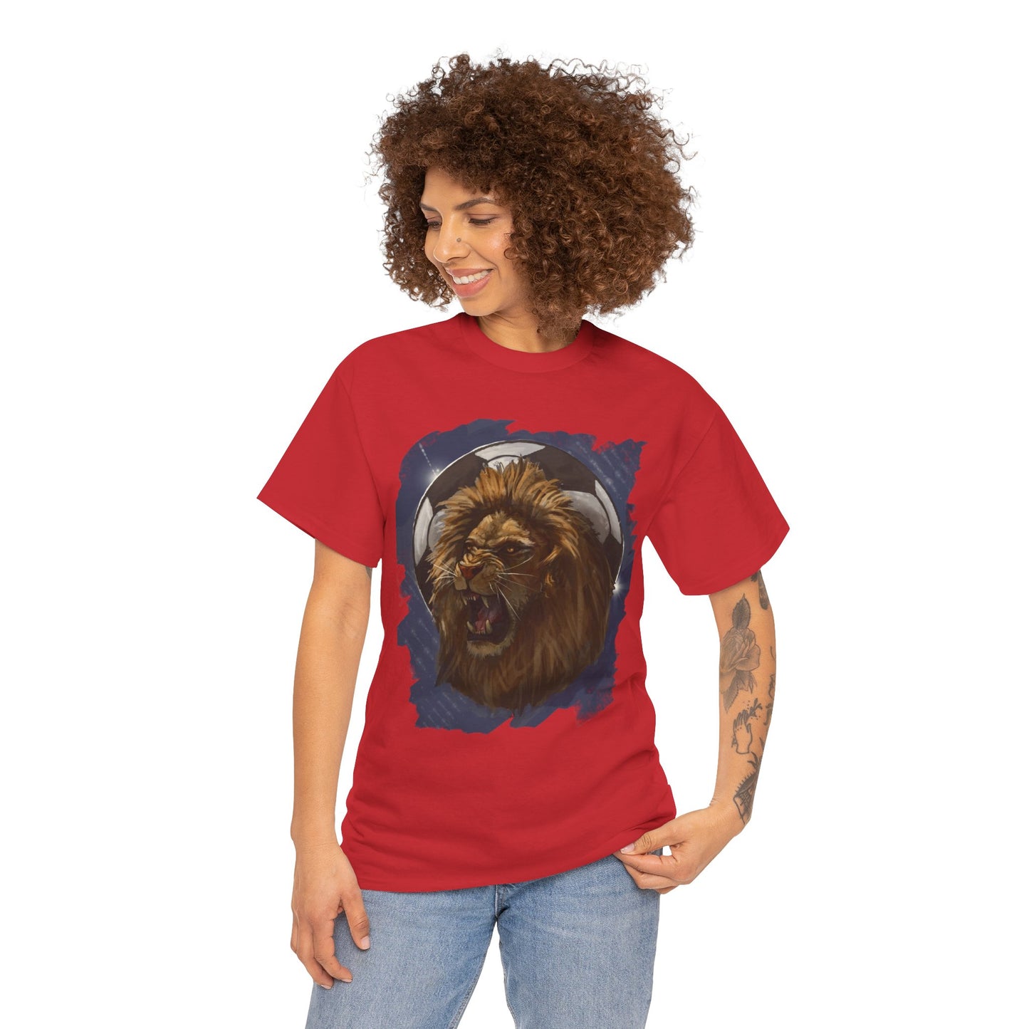 Fierce Lion Soccer Ball Unisex Tee Shirt